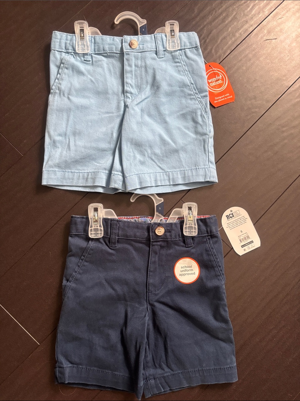 wonder nation Two-Pack School Shorts in Light Blue & Navy
